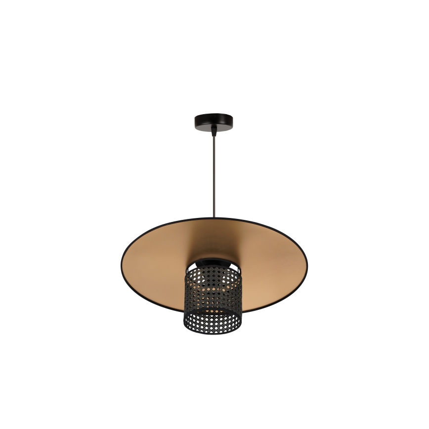 Duolla - Lühter TOKYO RATTAN 1xE27/15W/230V d. 50 cm kuldne/must
