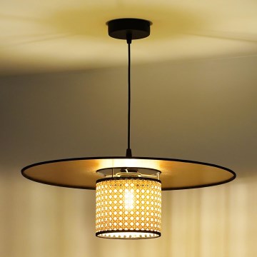 Duolla - Lühter TOKYO RATTAN 1xE27/15W/230V d. 50 cm kuldne/rotang