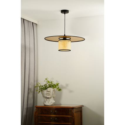 Duolla - Lühter TOKYO RATTAN 1xE27/15W/230V d. 50 cm kuldne/rotang