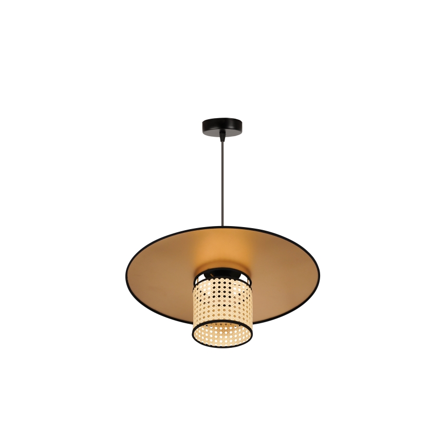 Duolla - Lühter TOKYO RATTAN 1xE27/15W/230V d. 50 cm kuldne/rotang
