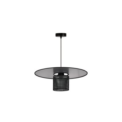 Duolla - Lühter TOKYO RATTAN 1xE27/15W/230V d. 50 cm must/hõbedane