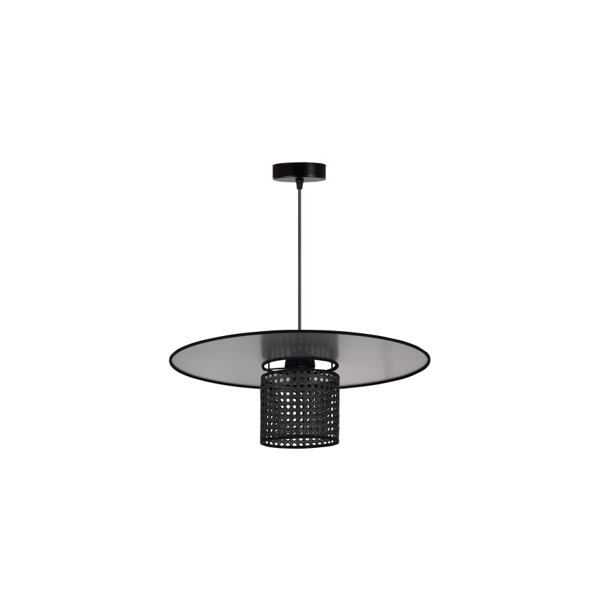 Duolla - Lühter TOKYO RATTAN 1xE27/15W/230V d. 50 cm must/hõbedane
