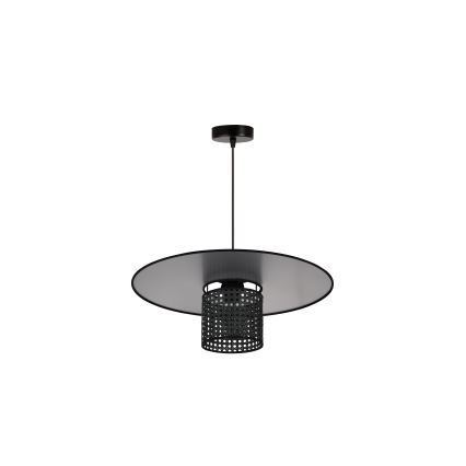 Duolla - Lühter TOKYO RATTAN 1xE27/15W/230V d. 50 cm must/hõbedane