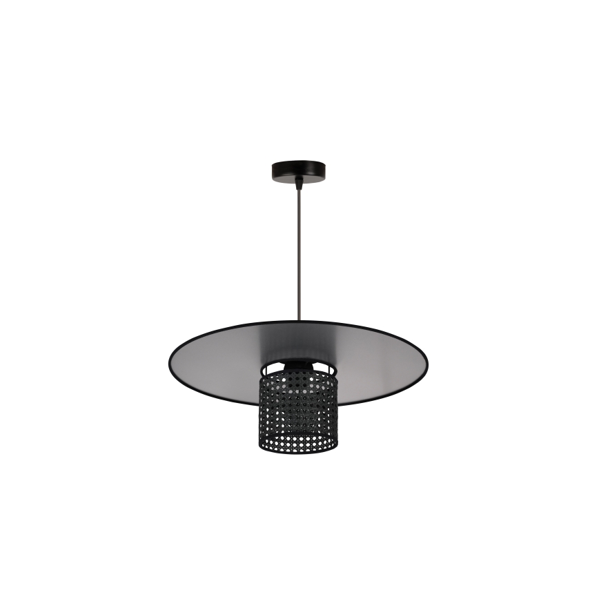 Duolla - Lühter TOKYO RATTAN 1xE27/15W/230V d. 50 cm must/hõbedane