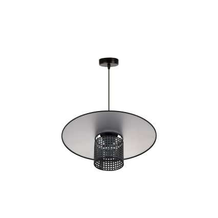 Duolla - Lühter TOKYO RATTAN 1xE27/15W/230V d. 50 cm must/hõbedane