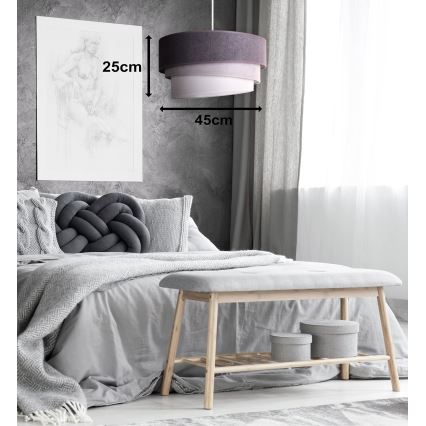 Duolla - Lühter TRIO 1xE27/15W/230V d. 45 cm antratsiit/hall/valge