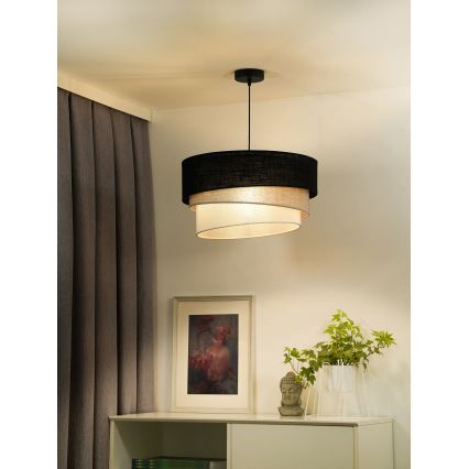 Duolla - Lühter TRIO 1xE27/15W/230V d. 45 cm must/hall/valge