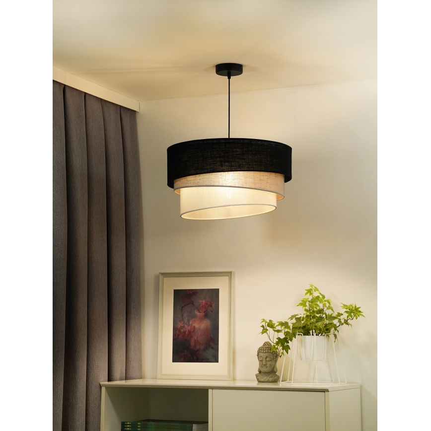 Duolla - Lühter TRIO 1xE27/15W/230V d. 45 cm must/hall/valge