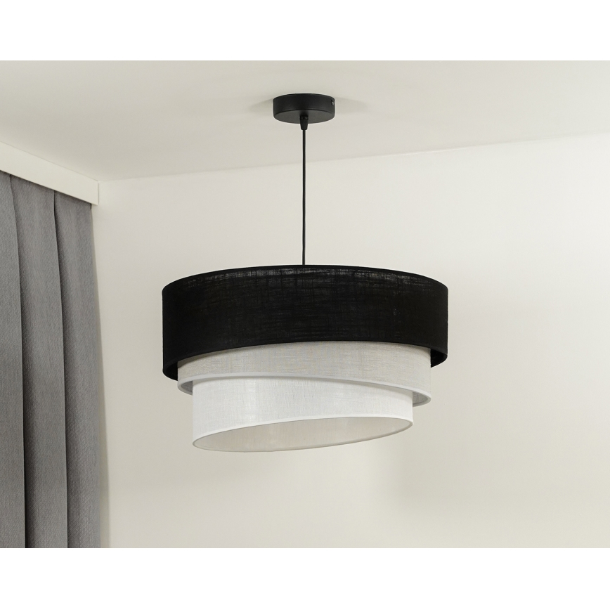Duolla - Lühter TRIO 1xE27/15W/230V d. 45 cm must/hall/valge