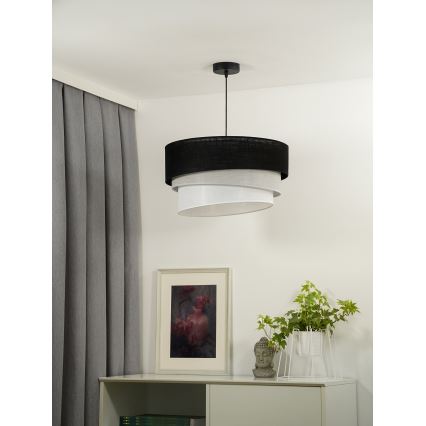 Duolla - Lühter TRIO 1xE27/15W/230V d. 45 cm must/hall/valge