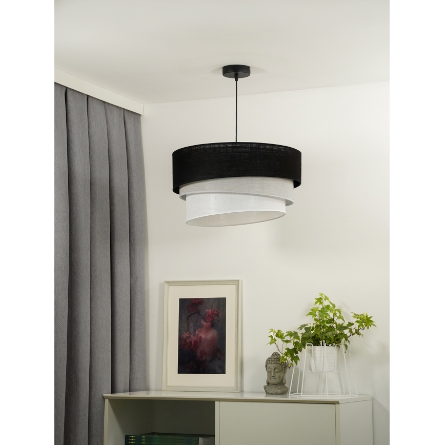 Duolla - Lühter TRIO 1xE27/15W/230V d. 45 cm must/hall/valge