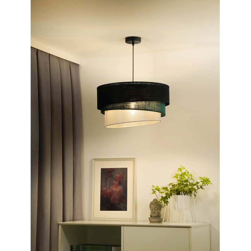 Duolla - Lühter TRIO 1xE27/15W/230V d. 45 cm must/roheline/valge