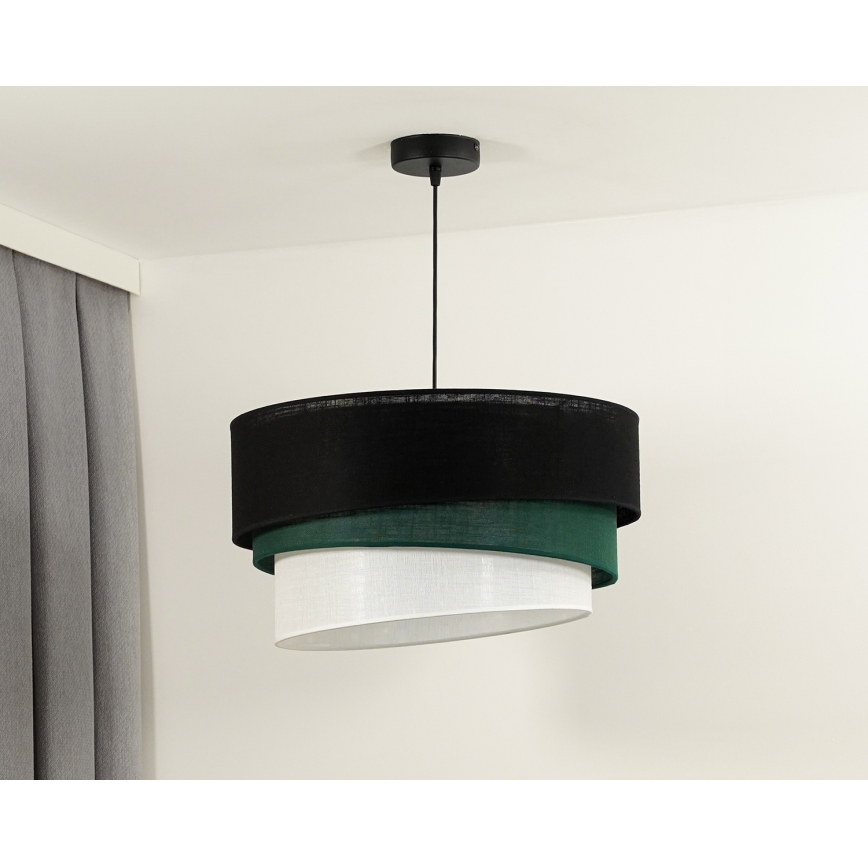 Duolla - Lühter TRIO 1xE27/15W/230V d. 45 cm must/roheline/valge