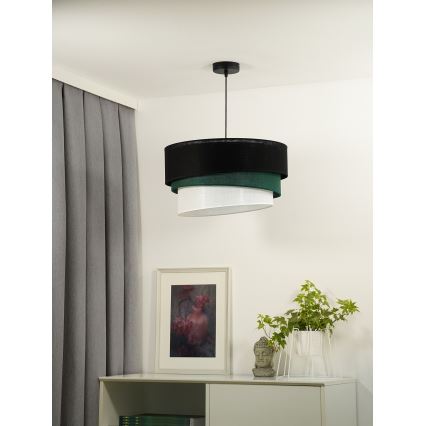 Duolla - Lühter TRIO 1xE27/15W/230V d. 45 cm must/roheline/valge