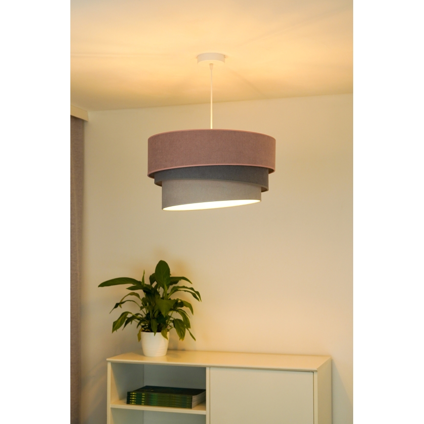 Duolla - Lühter TRIO 1xE27/15W/230V d. 45 cm roosa/hall/valge