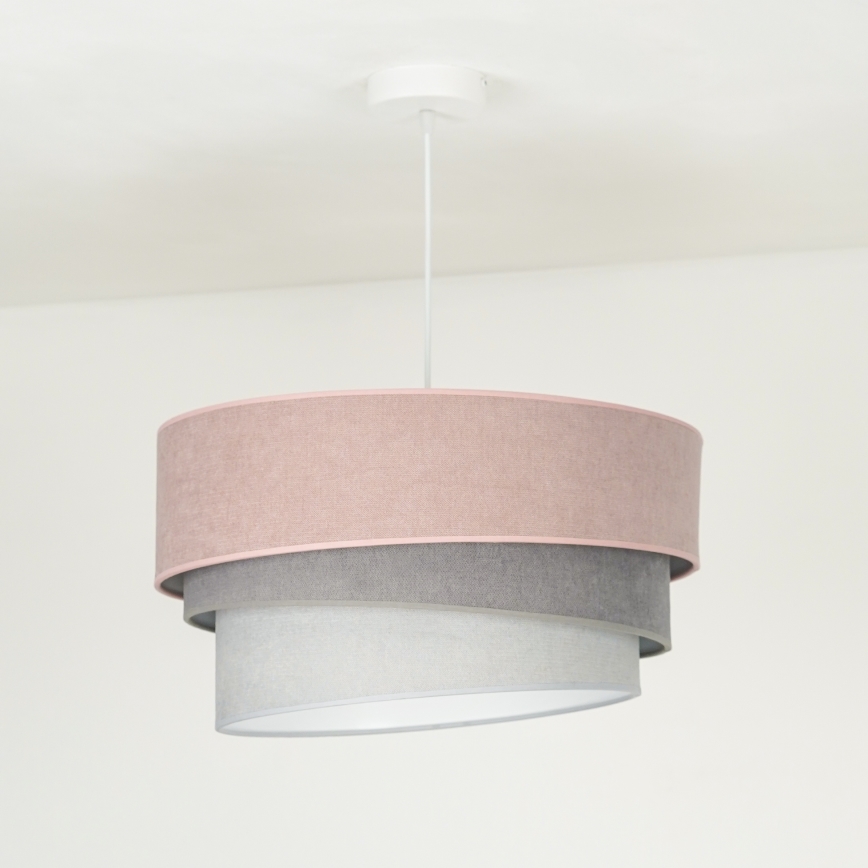 Duolla - Lühter TRIO 1xE27/15W/230V d. 45 cm roosa/hall/valge