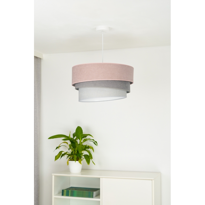 Duolla - Lühter TRIO 1xE27/15W/230V d. 45 cm roosa/hall/valge