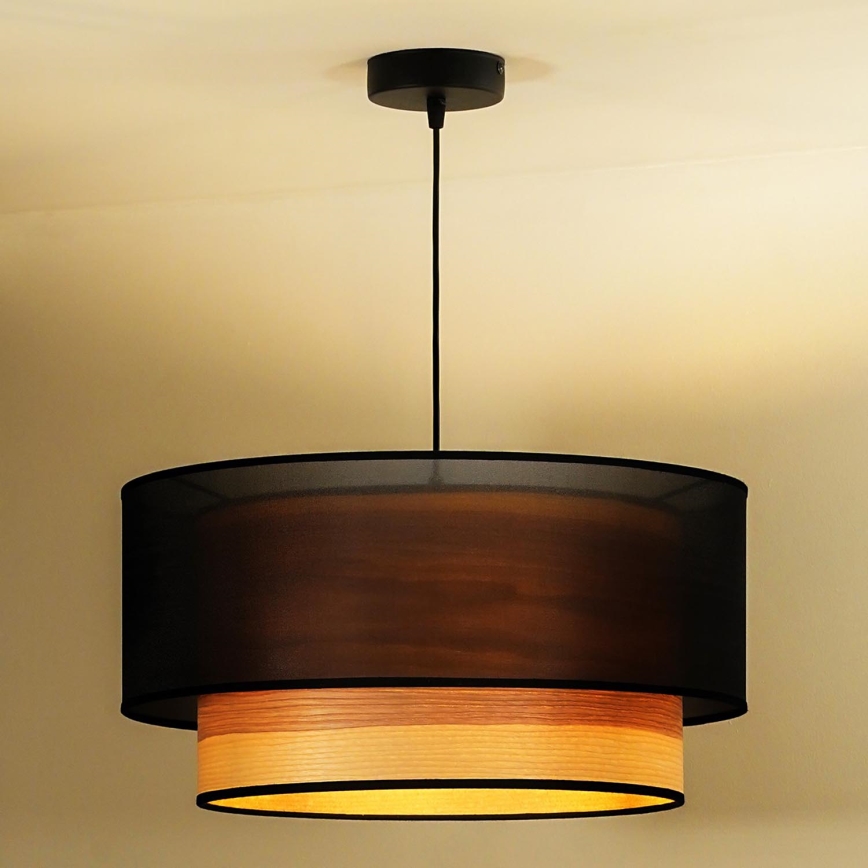 Duolla - Lühter WOOD BOHO 1xE27/15W/230V d. 45 cm must/beež