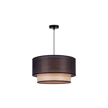 Duolla - Lühter WOOD BOHO 1xE27/15W/230V d. 45 cm must/beež