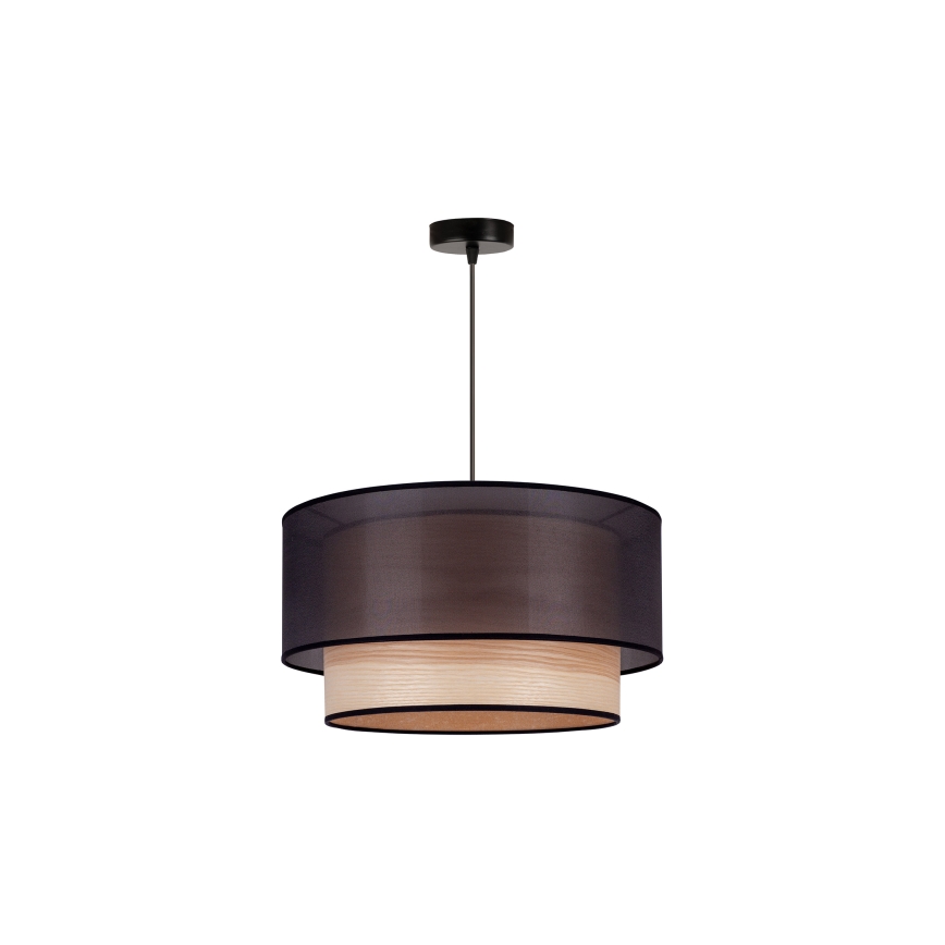Duolla - Lühter WOOD BOHO 1xE27/15W/230V d. 45 cm must/beež