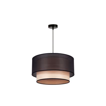 Duolla - Lühter WOOD BOHO 1xE27/15W/230V d. 45 cm must/beež