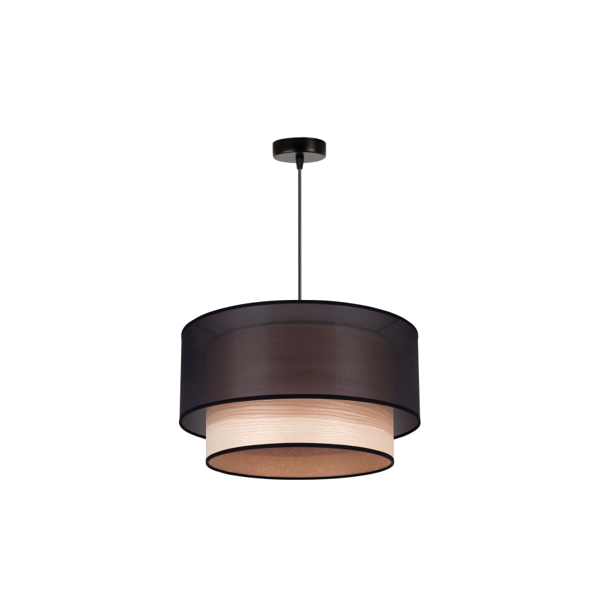 Duolla - Lühter WOOD BOHO 1xE27/15W/230V d. 45 cm must/beež