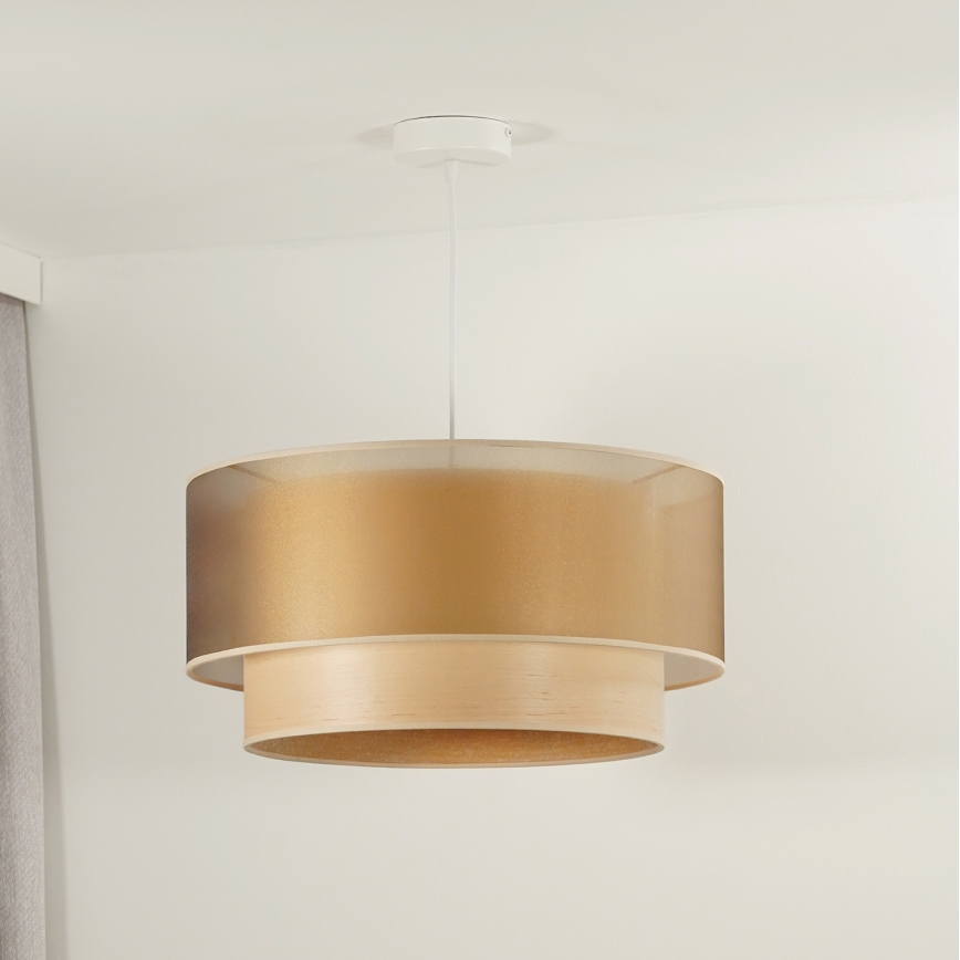 Duolla - Lühter WOOD BOHO 1xE27/15W/230V d. 45 cm vask/beež