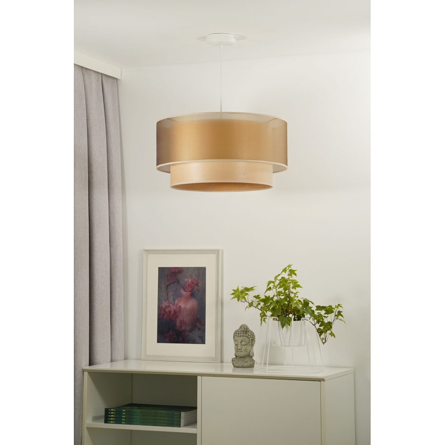 Duolla - Lühter WOOD BOHO 1xE27/15W/230V d. 45 cm vask/beež