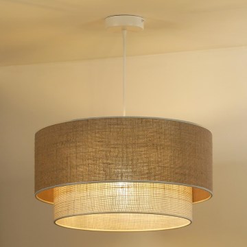 Duolla - Lühter YUTE BOHO 1xE27/15W/230V d. 45 cm pruun/kreemikas