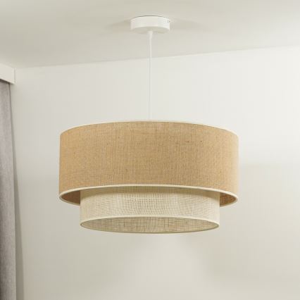 Duolla - Lühter YUTE BOHO 1xE27/15W/230V d. 45 cm pruun/kreemikas