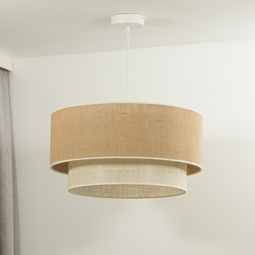 Duolla - Lühter YUTE BOHO 1xE27/15W/230V d. 45 cm pruun/kreemikas