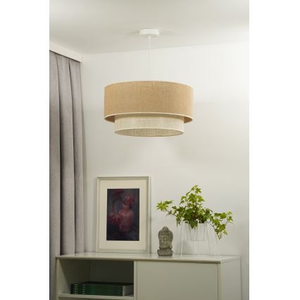 Duolla - Lühter YUTE BOHO 1xE27/15W/230V d. 45 cm pruun/kreemikas