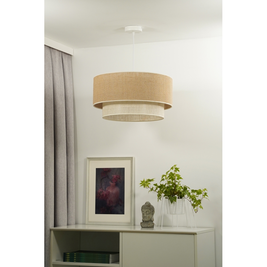 Duolla - Lühter YUTE BOHO 1xE27/15W/230V d. 45 cm pruun/kreemikas