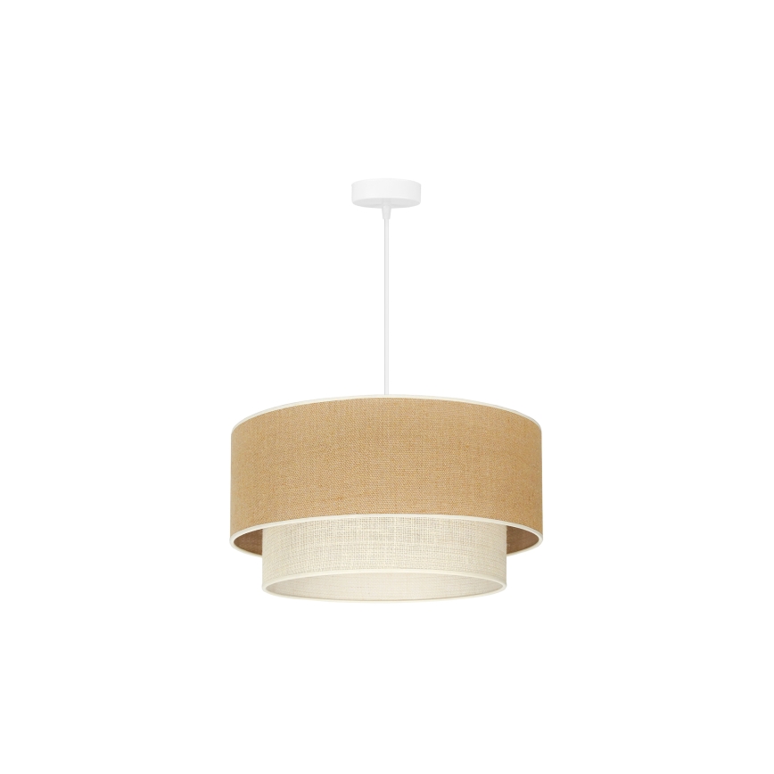 Duolla - Lühter YUTE BOHO 1xE27/15W/230V d. 45 cm pruun/kreemikas