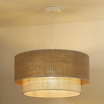 Duolla - Lühter YUTE BOHO 3xE27/15W/230V d. 60 cm pruun/kreemikas