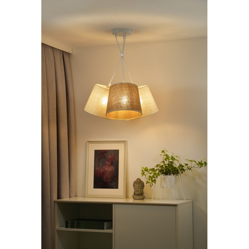 Duolla - Lühter YUTE ROSSA 3xE27/15W/230V hall/pruun