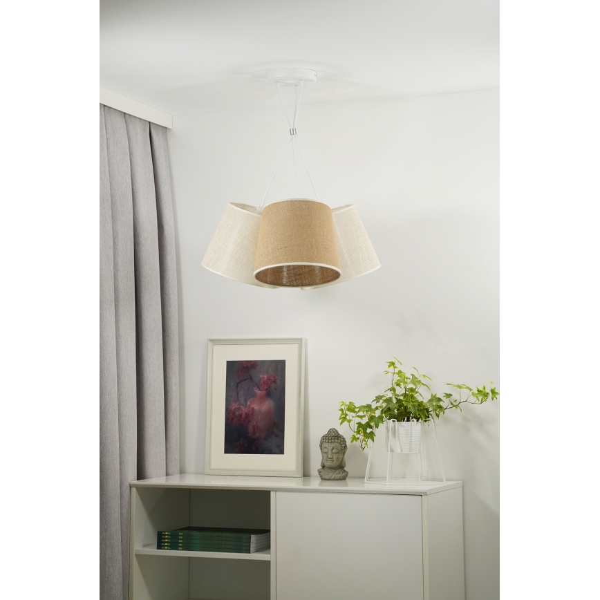 Duolla - Lühter YUTE ROSSA 3xE27/15W/230V hall/pruun