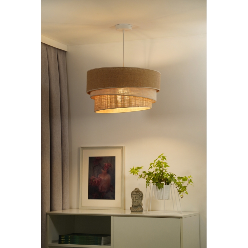 Duolla - Lühter YUTE TRIO 3xE27/15W/230V d. 60 cm pruun/hall/beež