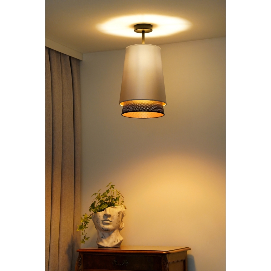 Duolla - Pinnale kinnitatav lühter BELL SHINY 1xE27/15W/230V d. 25 cm hõbedane/must
