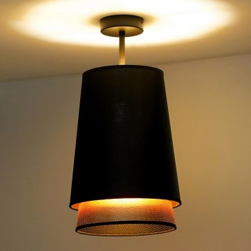 Duolla - Pinnale kinnitatav lühter BELL SHINY 1xE27/15W/230V d. 25 cm must/vask
