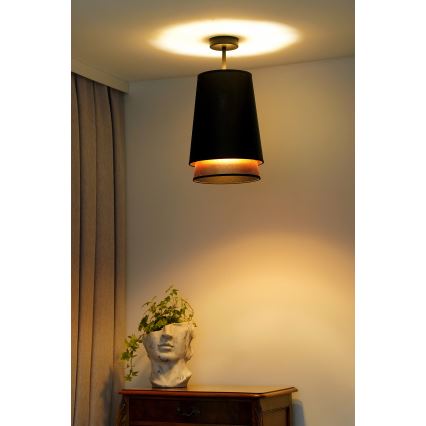 Duolla - Pinnale kinnitatav lühter BELL SHINY 1xE27/15W/230V d. 25 cm must/vask