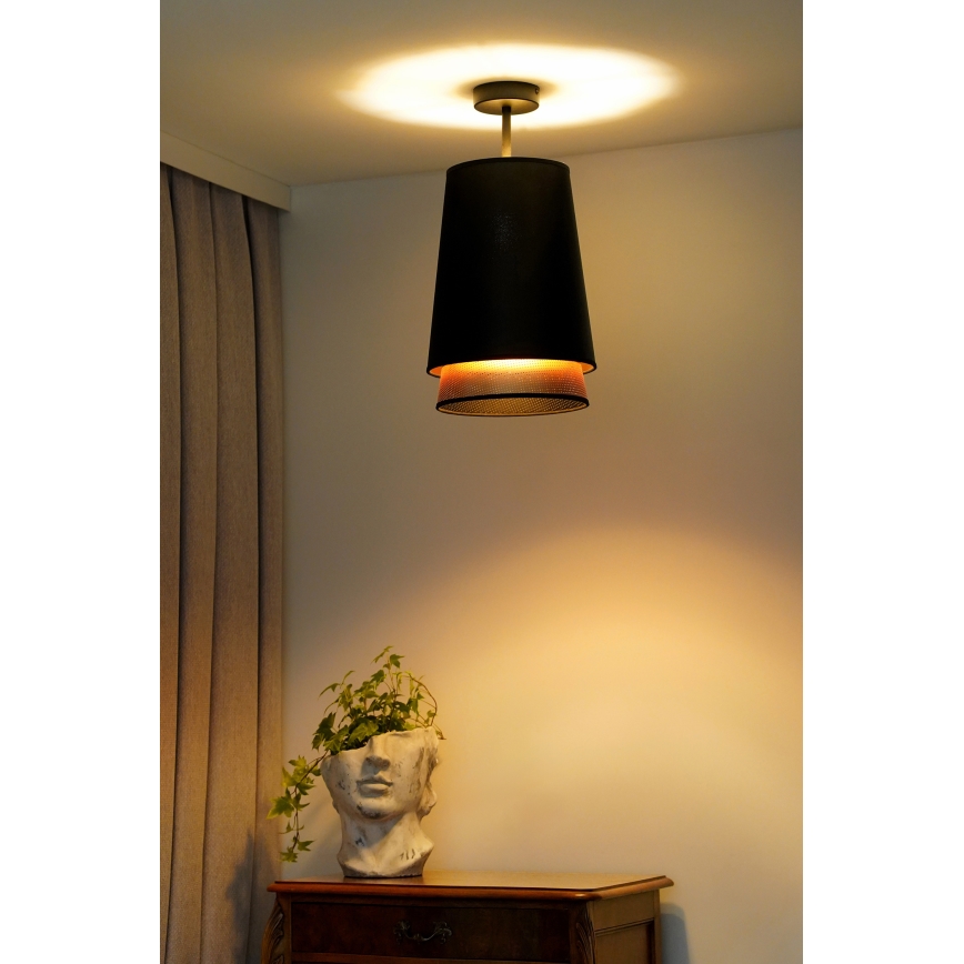 Duolla - Pinnale kinnitatav lühter BELL SHINY 1xE27/15W/230V d. 25 cm must/vask