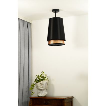 Duolla - Pinnale kinnitatav lühter BELL SHINY 1xE27/15W/230V d. 25 cm must/vask