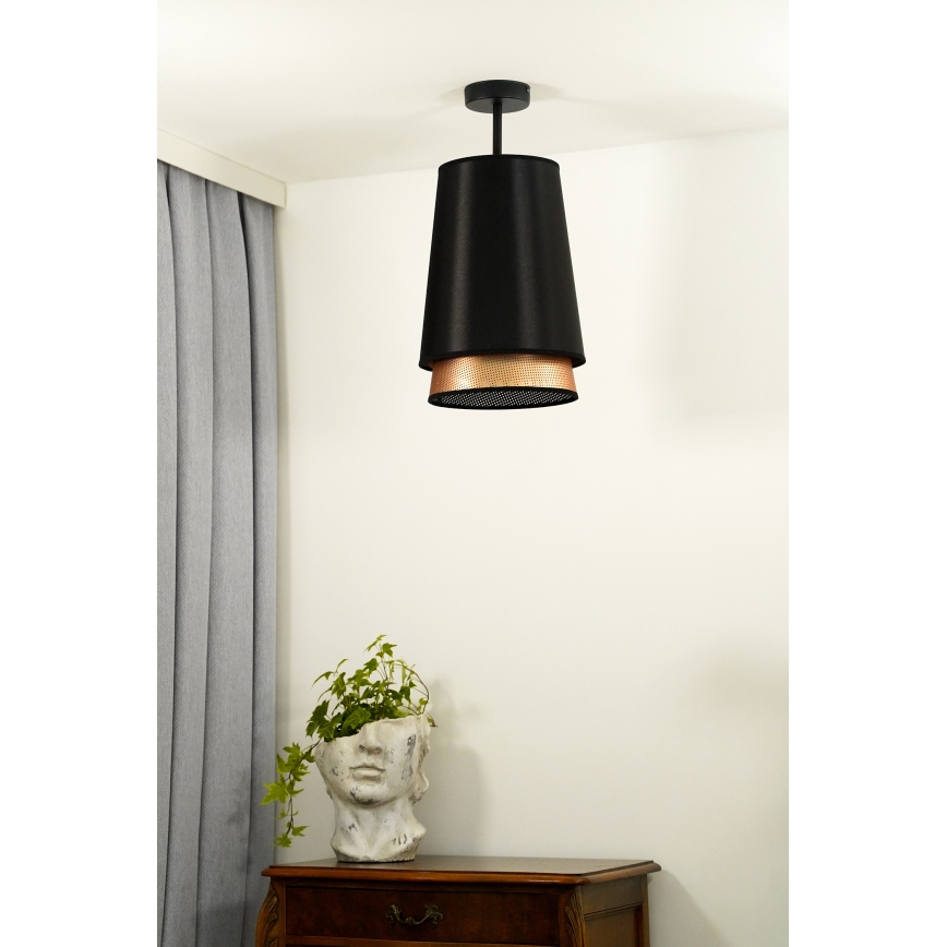 Duolla - Pinnale kinnitatav lühter BELL SHINY 1xE27/15W/230V d. 25 cm must/vask