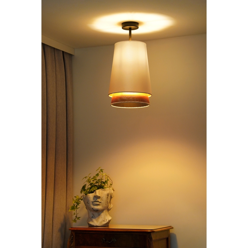 Duolla - Pinnale kinnitatav lühter BELL SHINY 1xE27/15W/230V d. 25 cm valge/vask