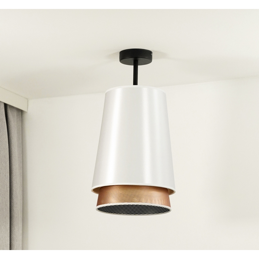 Duolla - Pinnale kinnitatav lühter BELL SHINY 1xE27/15W/230V d. 25 cm valge/vask