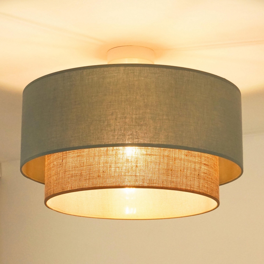Duolla - Pinnale kinnitatav lühter  BOHO 1xE27/15W/230V d. 45 cm roheline/pruun