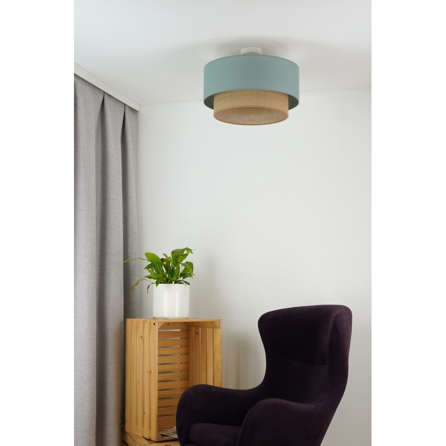 Duolla - Pinnale kinnitatav lühter  BOHO 1xE27/15W/230V d. 45 cm roheline/pruun