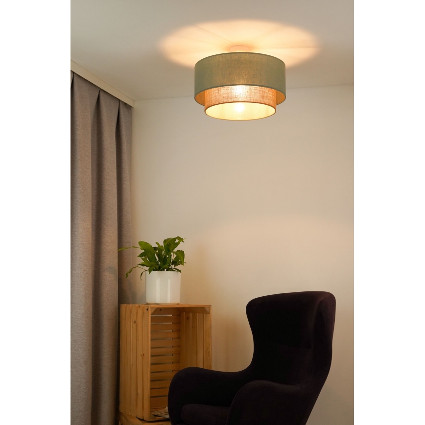 Duolla - Pinnale kinnitatav lühter  BOHO 1xE27/15W/230V d. 45 cm roheline/pruun