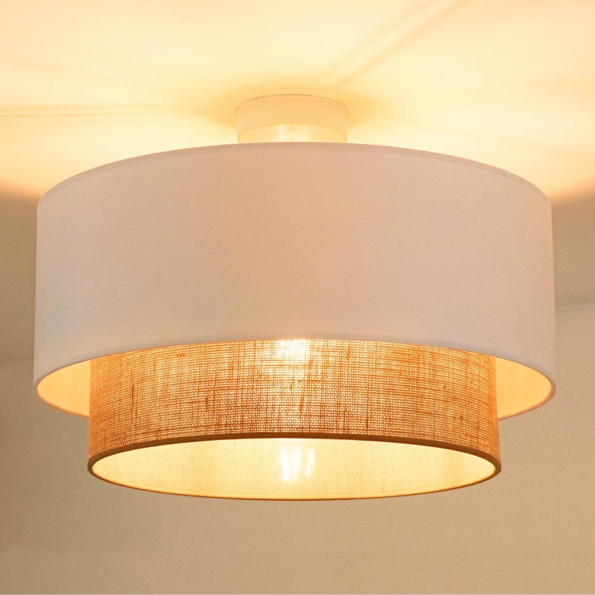 Duolla - Pinnale kinnitatav lühter  BOHO 1xE27/15W/230V d. 45 cm valge/pruun